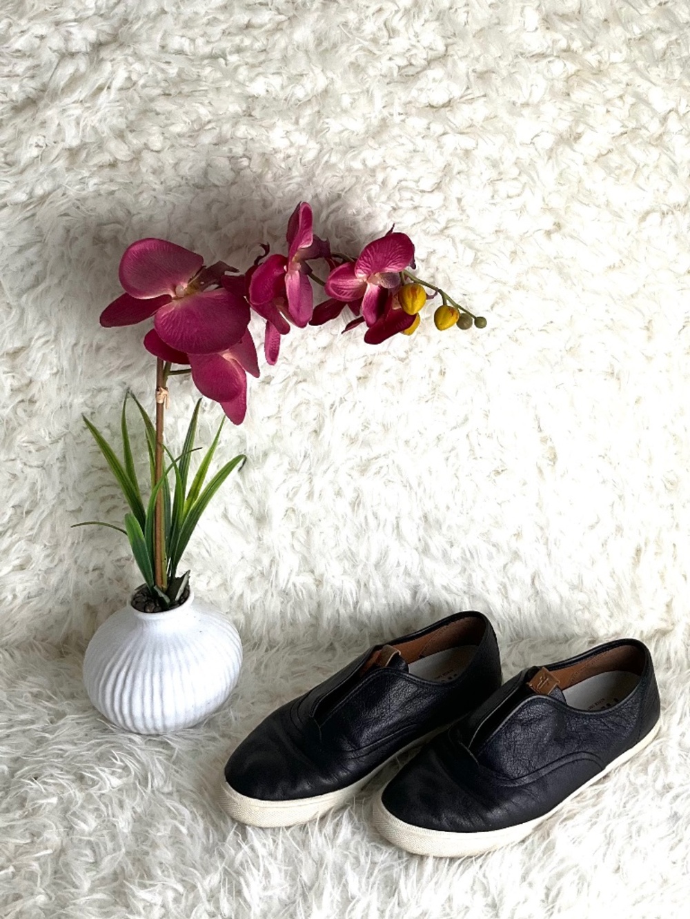 FRYE WOMEN'S MAYA BLACK CVO LEATHER SLIP-ON SNEAKERS~SIZE 7M!